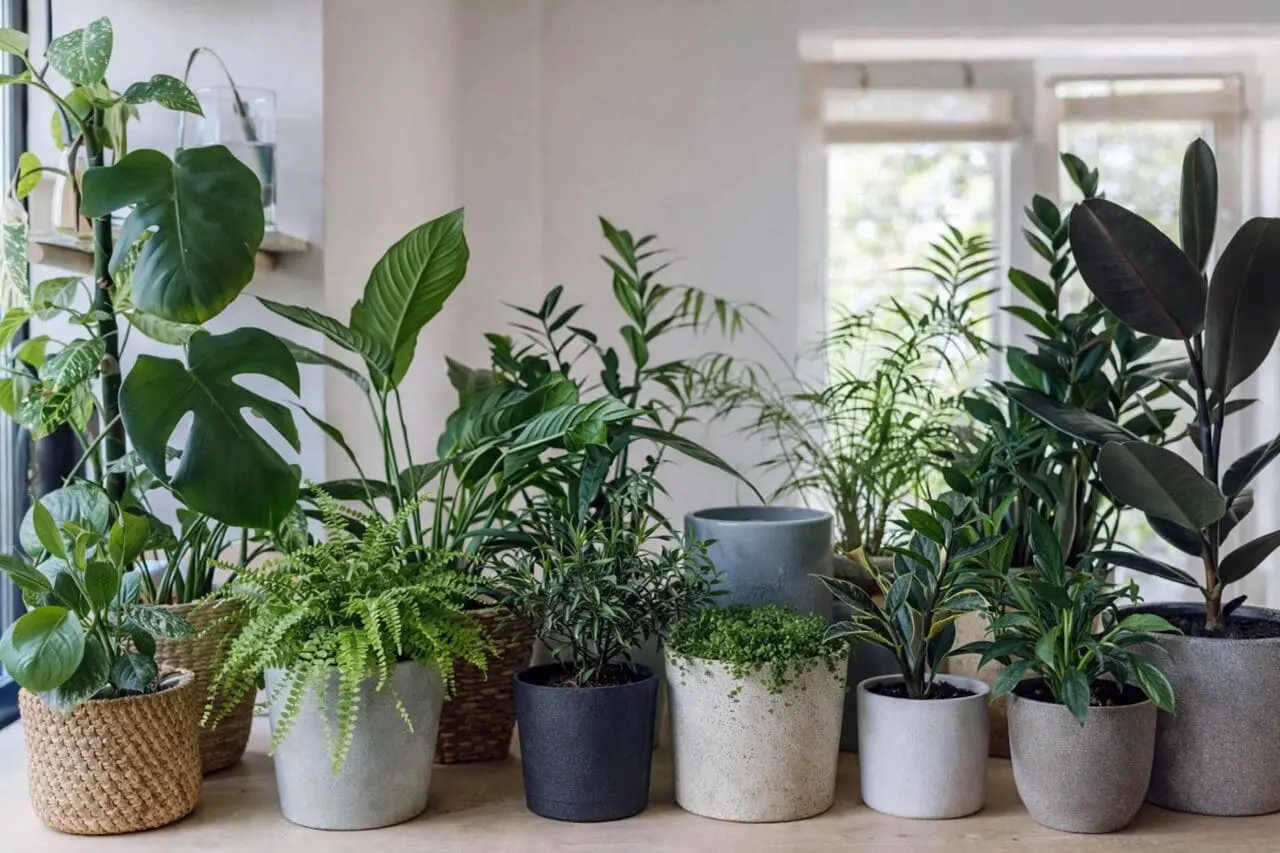 Container plant styling adds texture and dimension to interior spaces, supporting ongoing indoor plant maintenance in Boston homes.