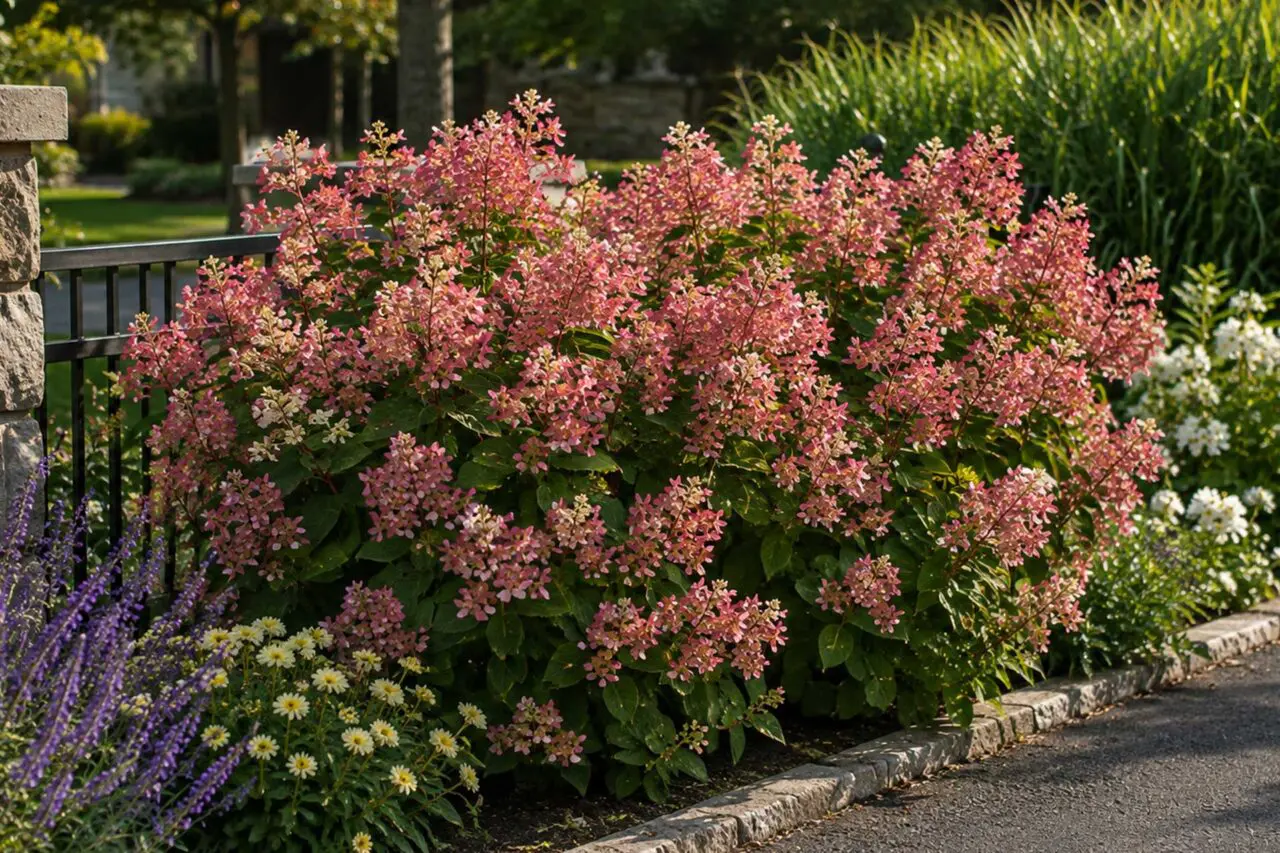 Quick Fire® Hydrangea: An early-blooming panicle hydrangea with airy white flowers that quickly mature to deep pink as the season progresses.