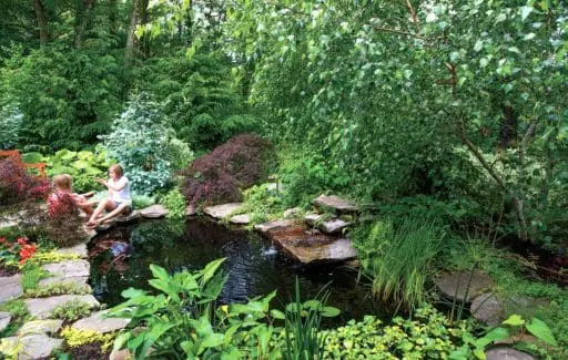 Design New England, pond with children, Newton