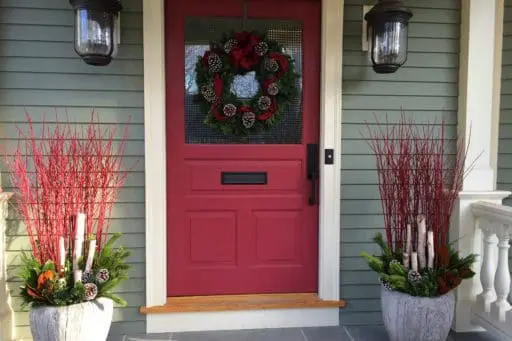 holiday - newton, entryway, wreath, planter, christmas